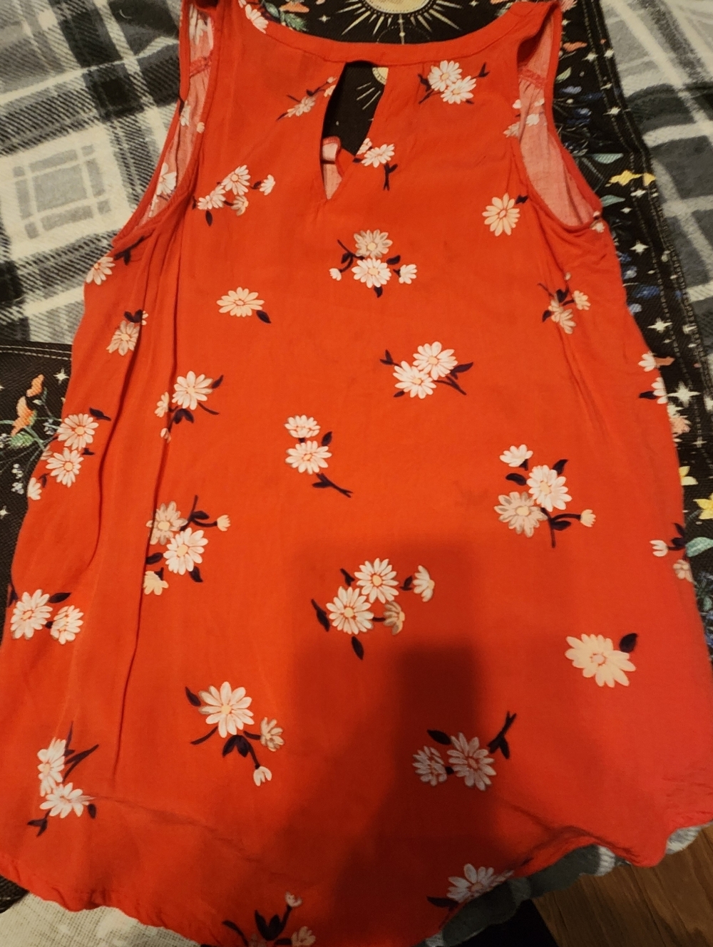 Old Navy Orange Floral Blouse Size Small - Picture 4 of 5